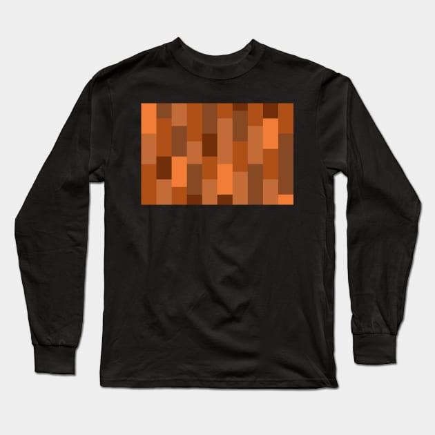 Abstract block bars illustration shades of orange Long Sleeve T-Shirt by Russell102